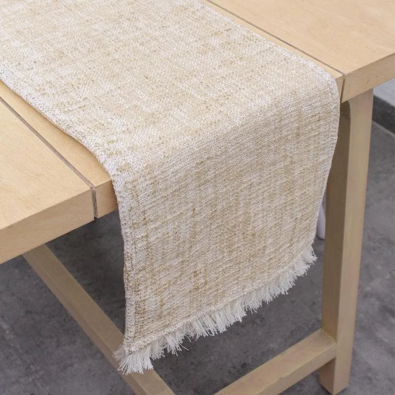 Matsya Vala Cotton Table Runner - Beige media 3