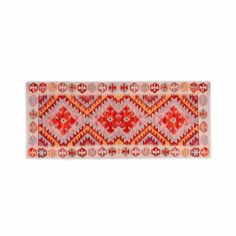 Sharp Angles Cotton Hand Woven Runner Rug media 4
