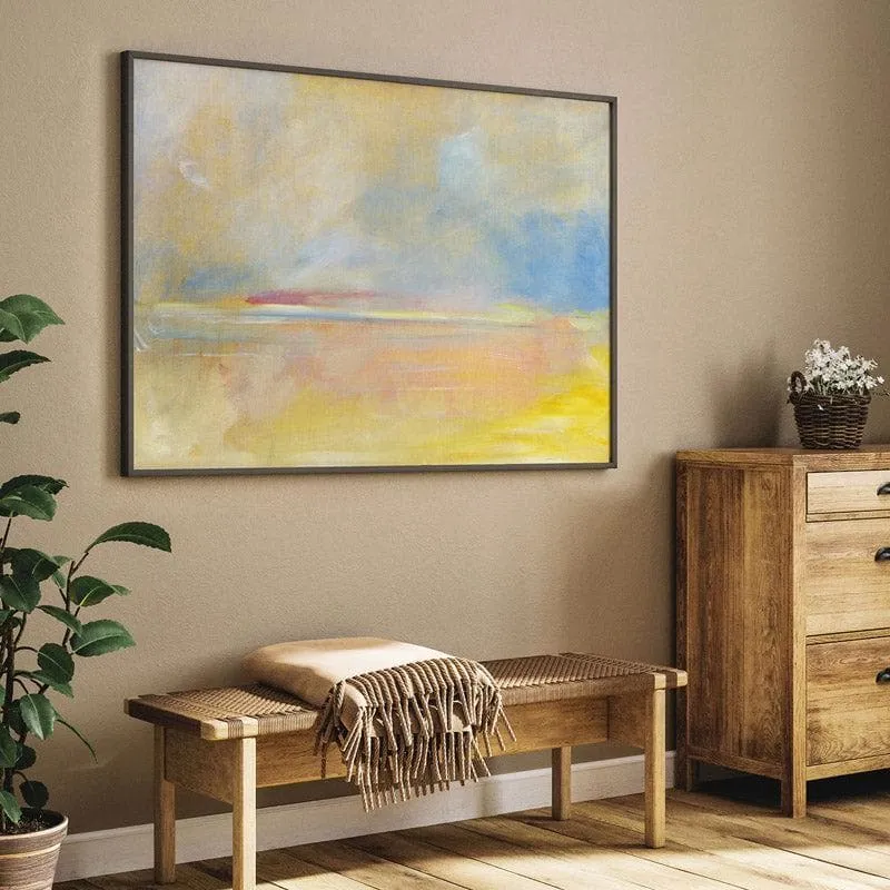 Abstract Sunset Aura Canvas Wall Painting - Black Frame media 5