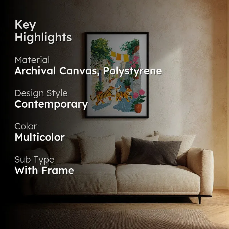 Sunwashed Canvas Wall Painting - Black Frame media 2