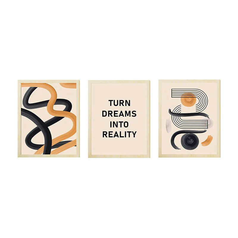 Turn Dreams Into Reality Abstract Wall Art - Set Of Three media 6