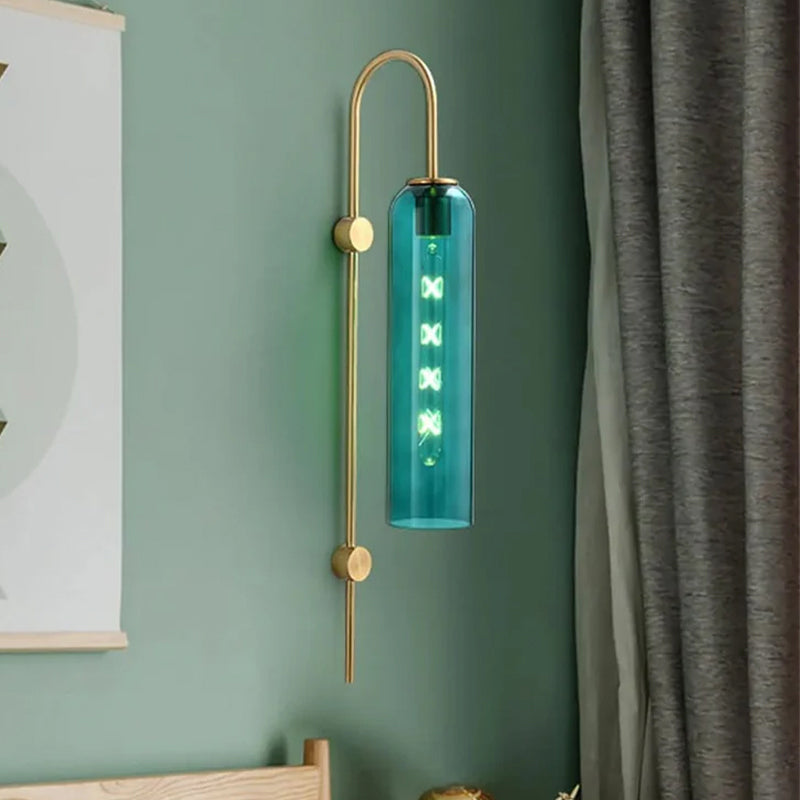 Loft Drop Metal & Glass Wall Lamp - Blue media 3