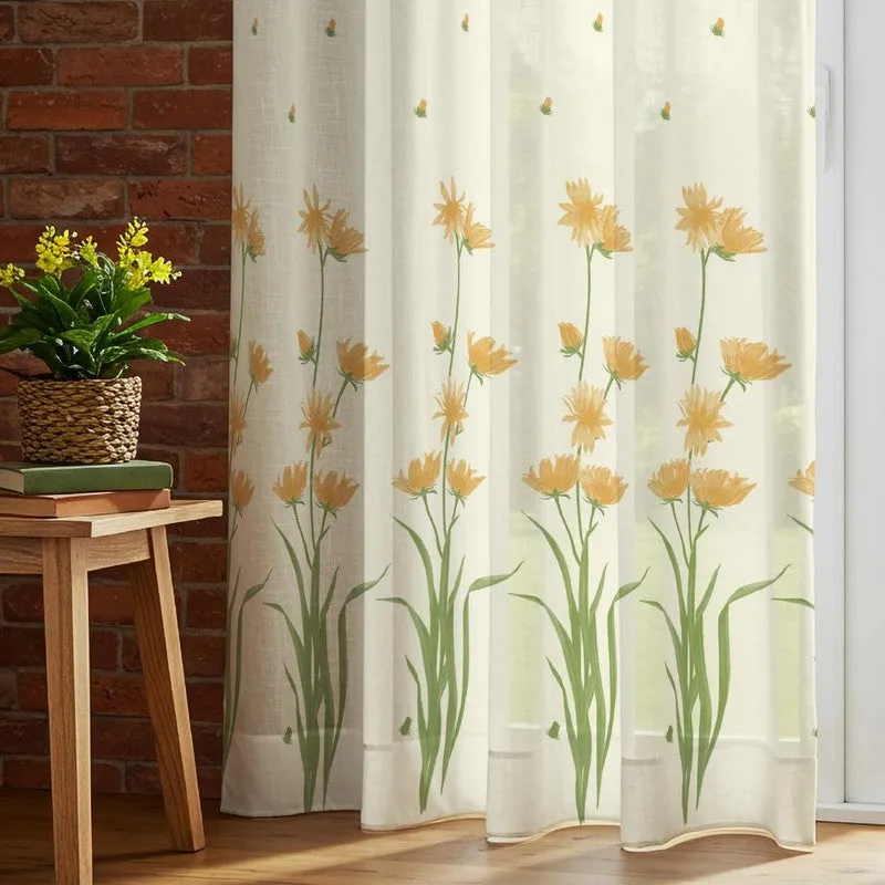 Urban Space Floral Multicolor Polyester Curtains - Set Of Two media 1