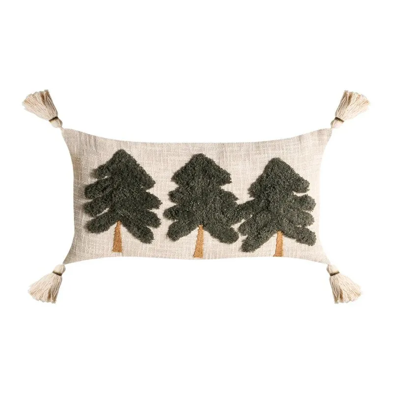 Thread Bloom Embroidered Cotton Cushion Cover (Green) - Set of Two - 5