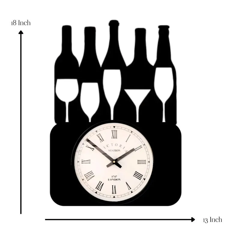 Bottles Steel Analog Wall Clock - Black media 7