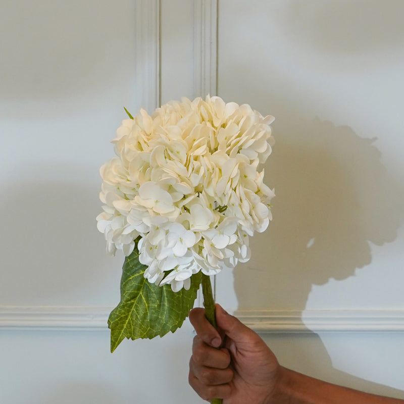 Faux Panicle Hydrangea Flower Stick (White) - 20 CM media 3