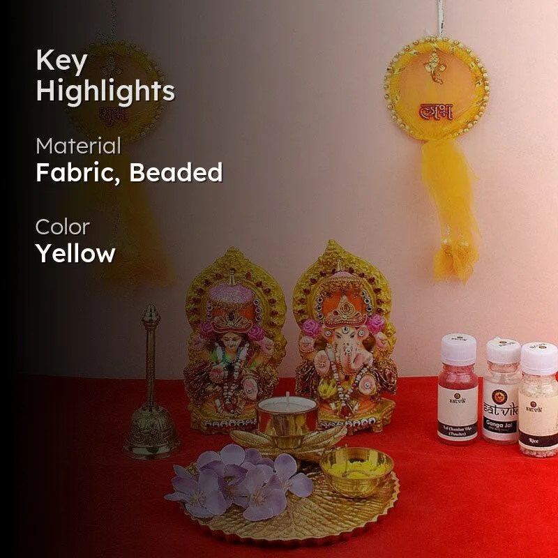 Karishma Fabric Latkan (Yellow) - Set Of Two media 2