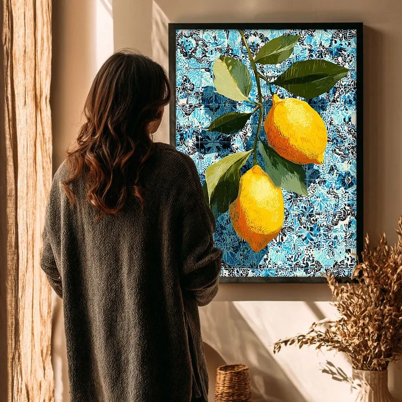 Citrus Splash Canvas Wall Painting - Black Frame media 4