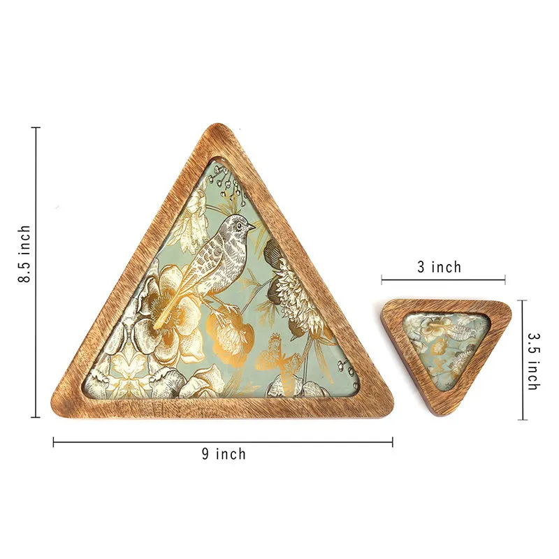 Verrosa Triangular Chip & Dip Mango Wood Platter - Set of Two media 7