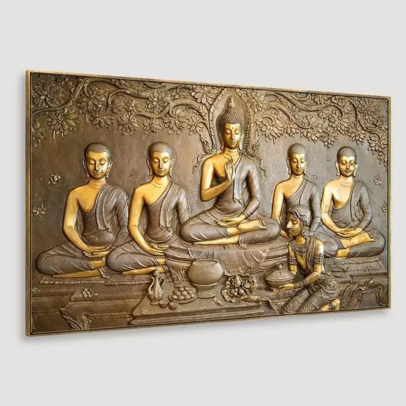 Sacred Buddha And Wise Disciple Canvas Wall Painting media 3