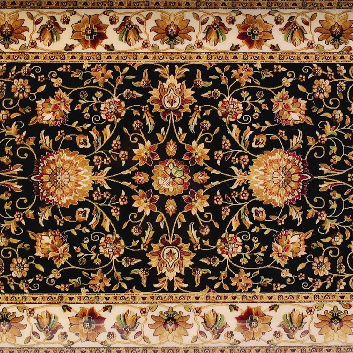 Close-up of the tray's intricate symmetrical floral Mughal-inspired artwork.