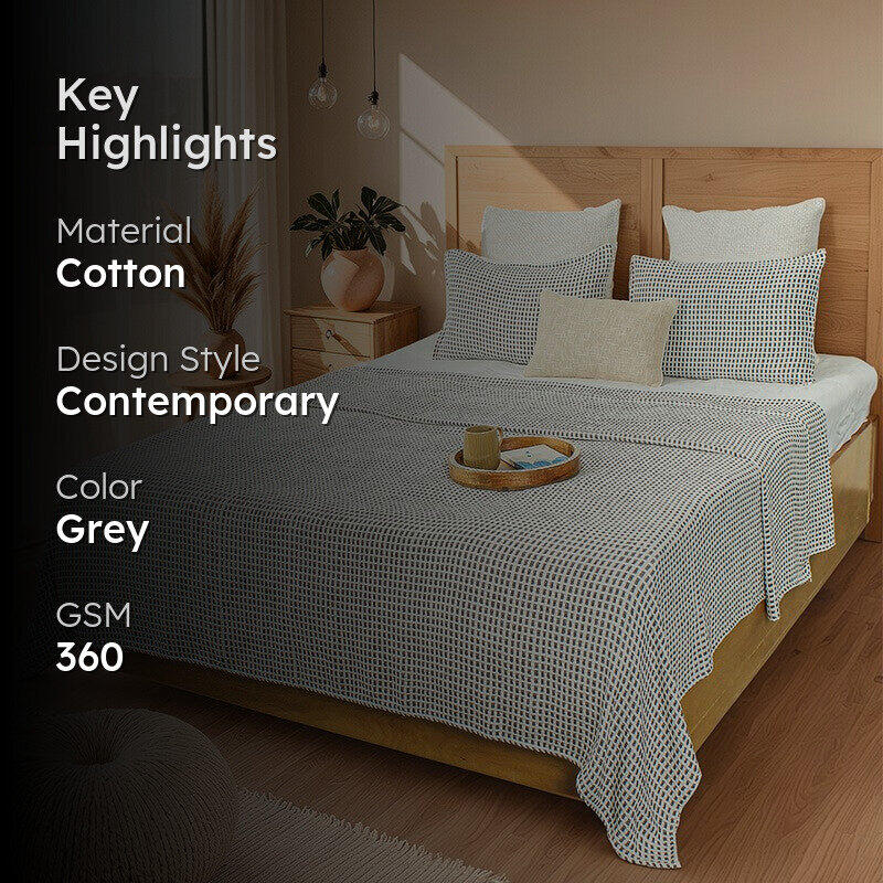 Elys Weave Tufted Bedcovers - Grey media 2