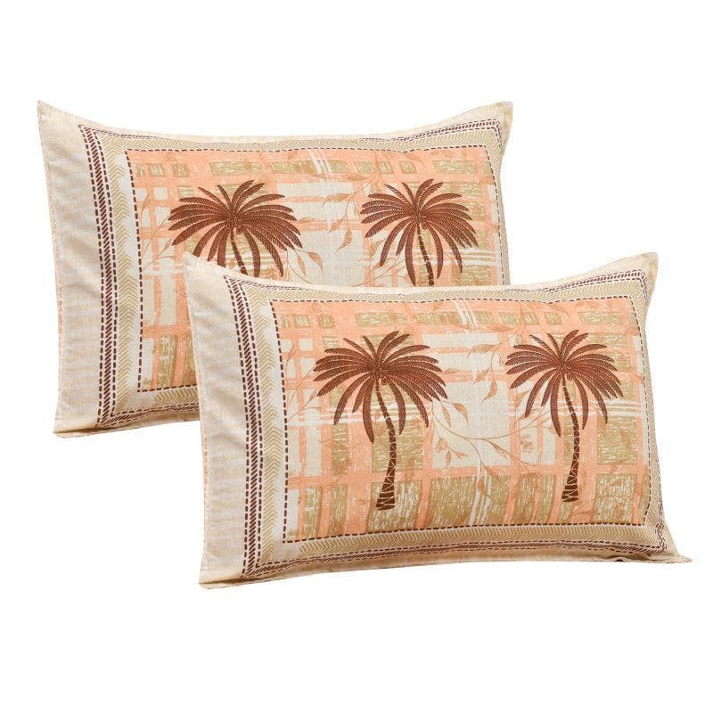 Coco Tree Checkers Cotton Bedsheet (Peach) - 160 TC media 5