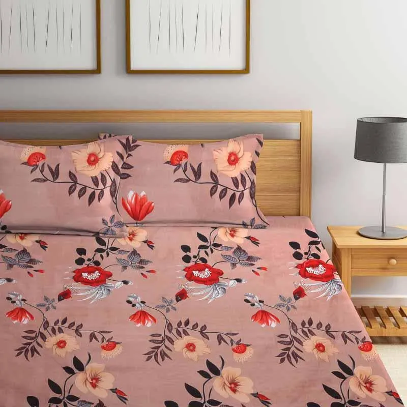 Lush Florals Printed Bedsheet - 150 GSM media 1