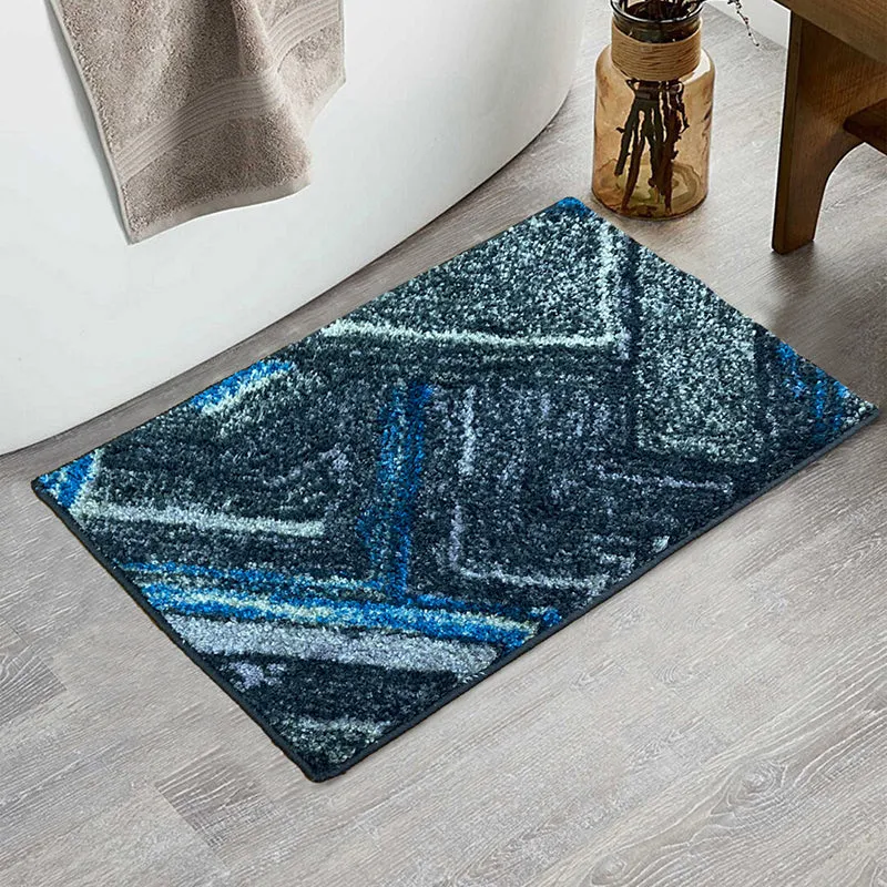 Albion Bath Mat - Blue & Black media 1