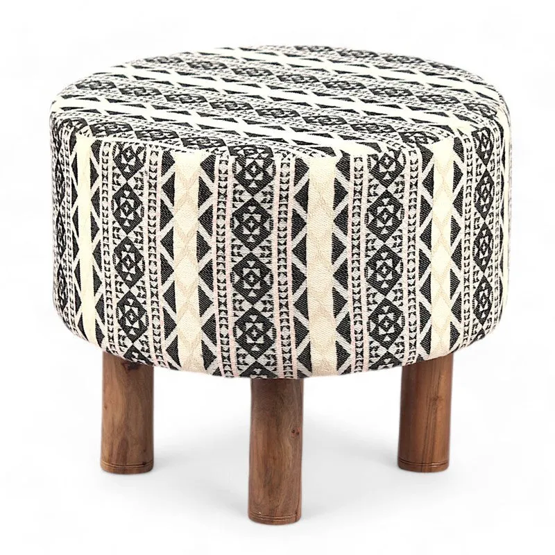 Mverix Acacia Wooden Ottomans - Multicolor media 4