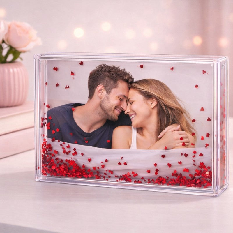 Sweetheart Memory Glitter Acrylic Photo Frame - Red