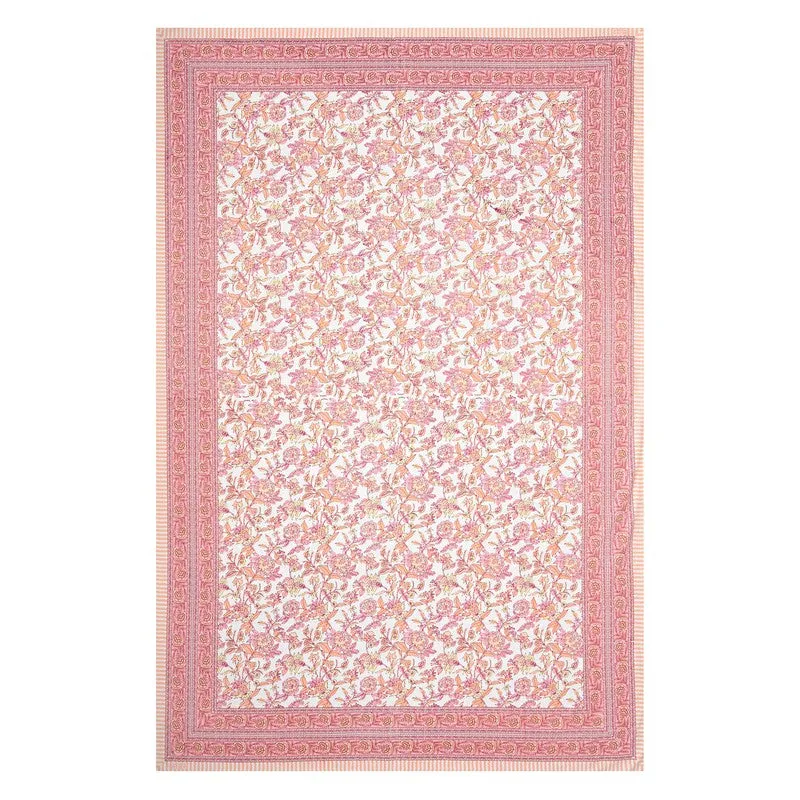 Silkena Floral Cotton Bedsheet (Orange & White) - 240 TC media 5