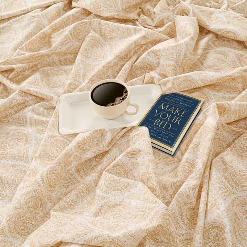 Swayam Vrita Cotton Bedsheet (Beige) - 200 TC media 4
