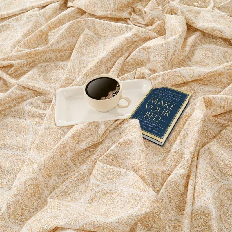 Swayam Vrita Cotton Bedsheet (Beige) - 200 TC media 4