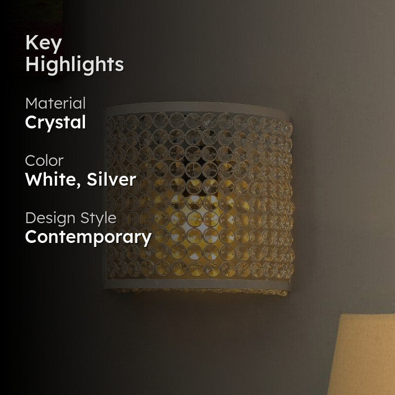 Novalie Crystal Wall Lamp - White media 2