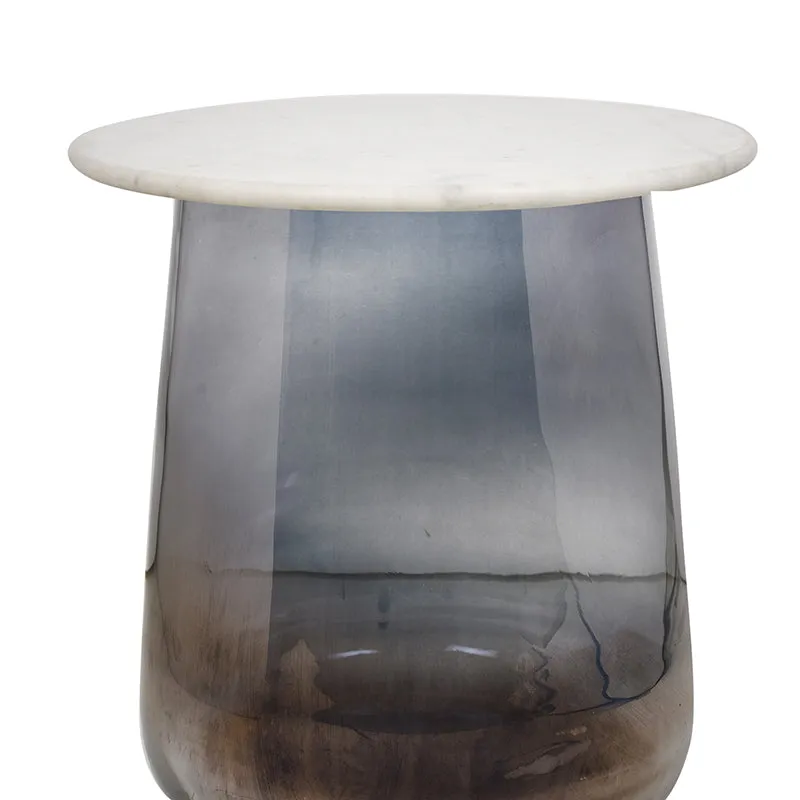 Crystena Marble & Glass Side Table - Grey media 5