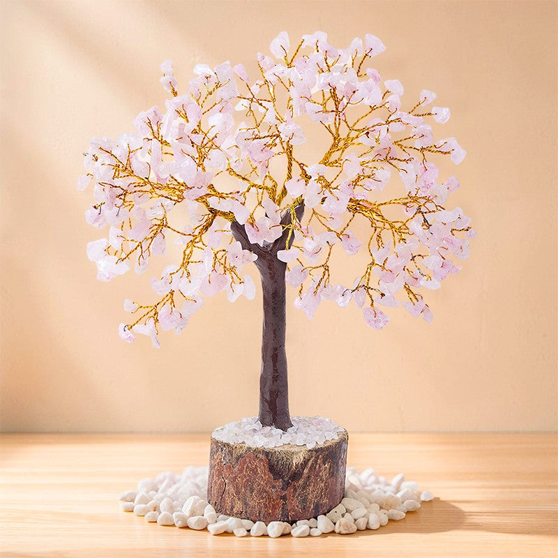 Agate Wish Tree Handcrafted Showpiece - Light Pink media 7
