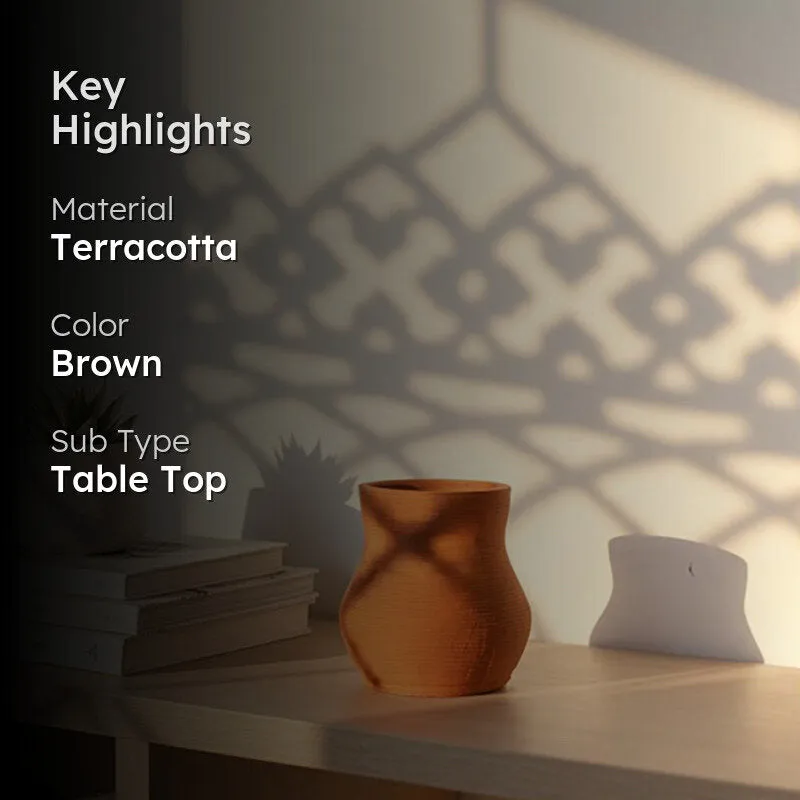 Rustic Swirl Design Terracotta Vase media 2