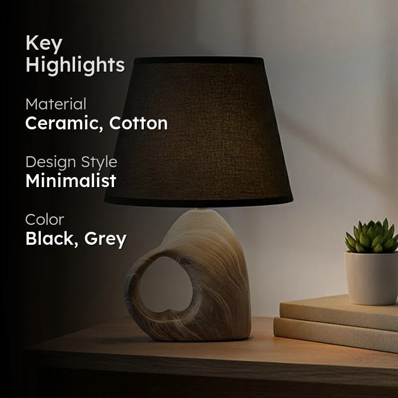 AarviDecor Monroe Decorative Cotton Table Lamp - Black media 2