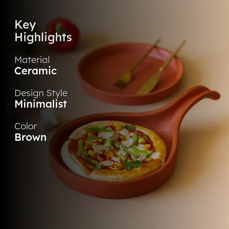 Arda Terracotta Ceramic Pizza Pan media 2