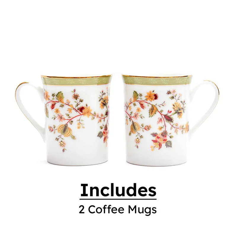 Painted 24k Gold Brushed Porcelain Coffee Mug (300 mL Each) - Set of Two media 6