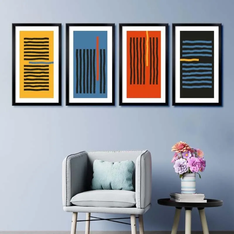 Out Of The Box Poly Canvas Wall Art - Set Of Four media 1
