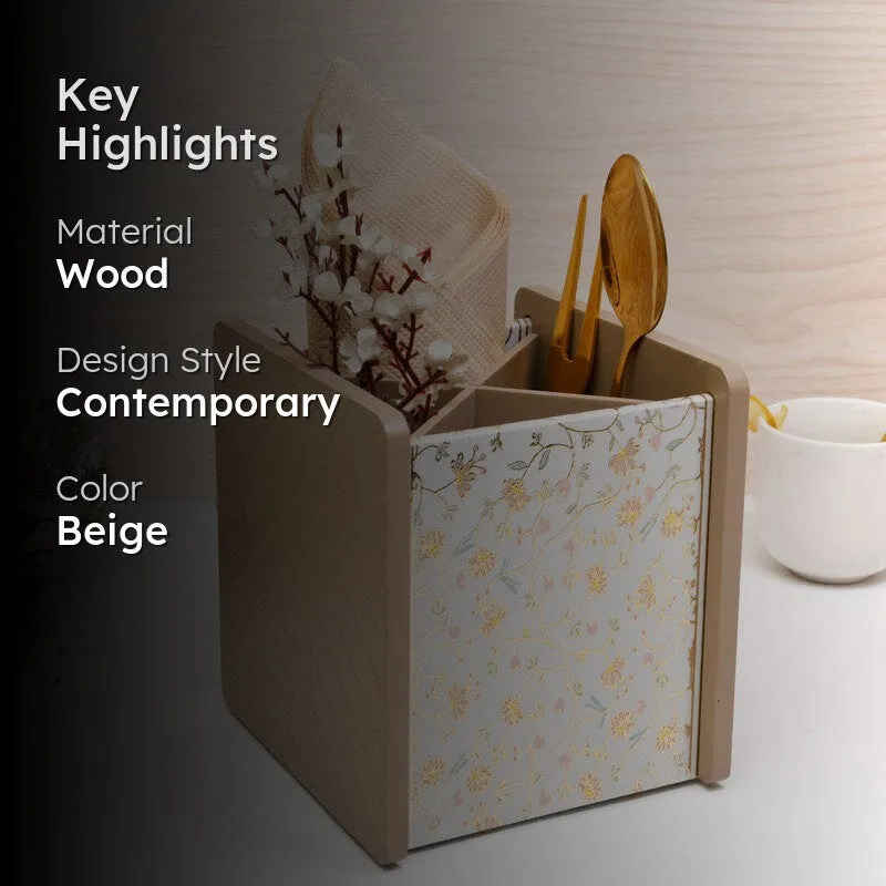 Compact Wooden Cutlery Stand media 2