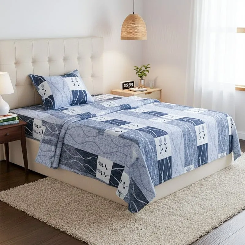 Shirava Wavy Cotton Bedsheet (Grey) - 144 TC media 1
