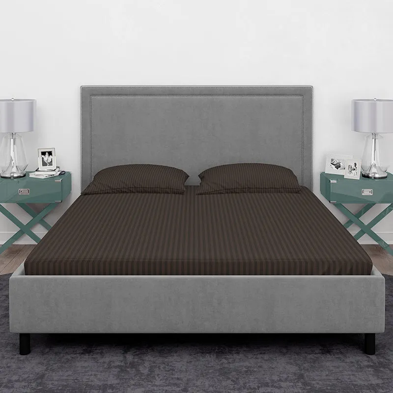 Chic Lines Geometric Cotton Bedsheet (Brown) - 210 TC media 3