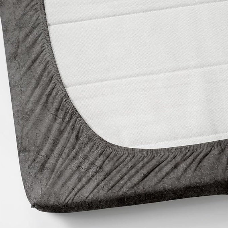 Sarva Solid Cotton Flannel Bedsheet (Grey) - 190 GSM media 4