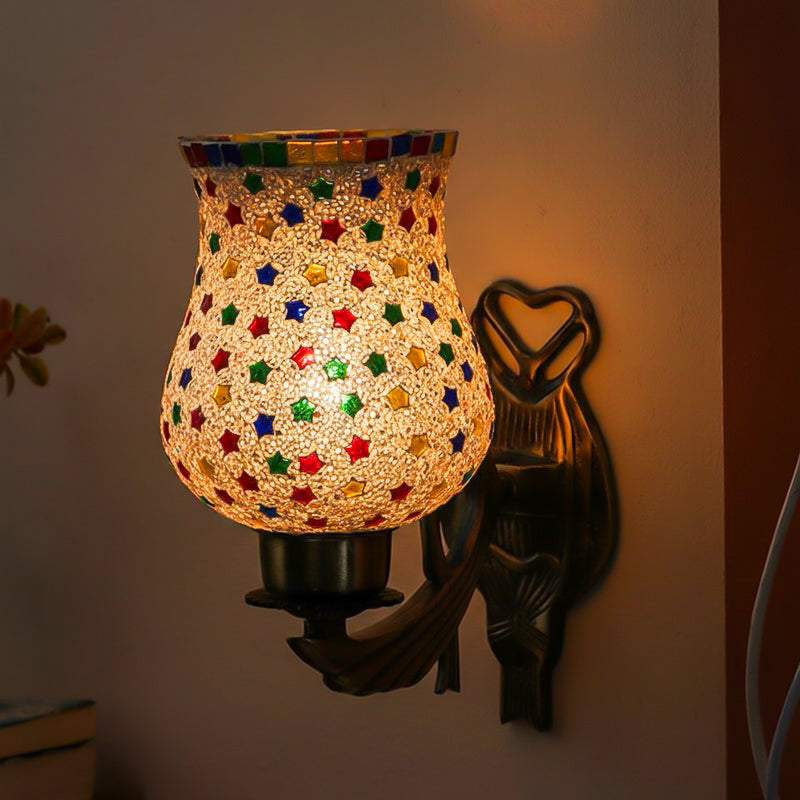 Ekta Love Gleam Mosaic Glass & Metal Wall Lamp