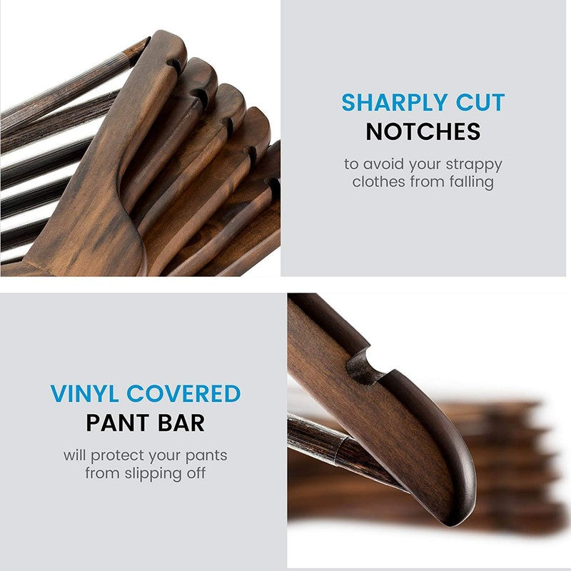 WardroFlex Wood Cloth Hanger - Set of Twelve media 5