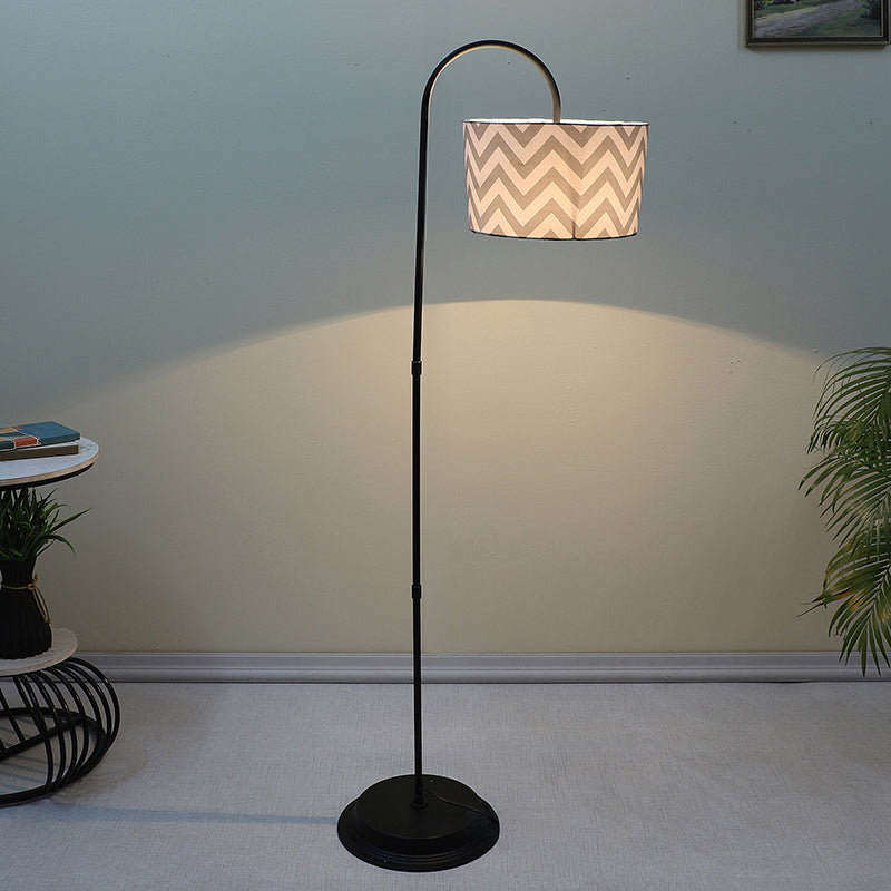 Chevron Light Printed Arched Floor Lamp