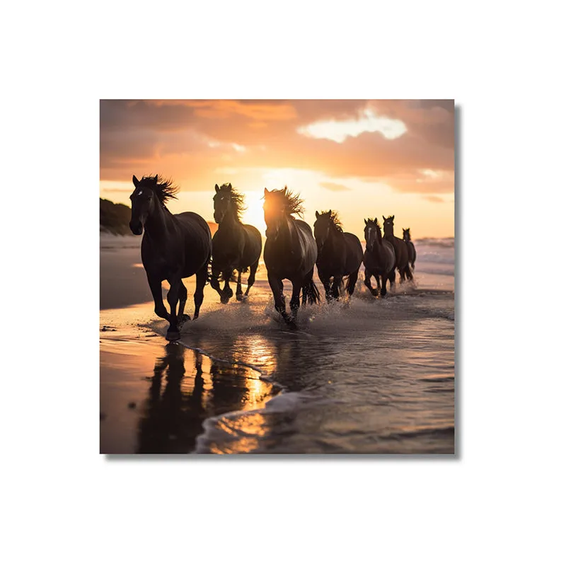 Stallions In Shadow Wall Painting media 3