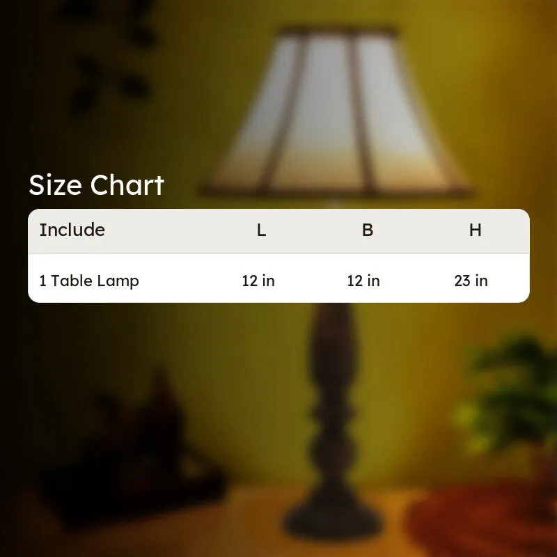 Nihara Diya Wooden Fabric Table Lamp - White,Brown media 5
