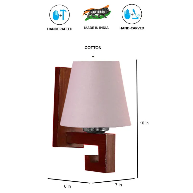 Roz Conical Wooden Wall Lamp media 6