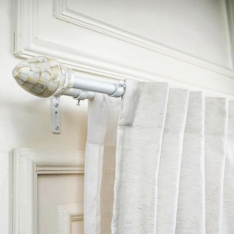 Pearl Duo Extendable 1" Double Curtain Rod With Oval Finial & Brackets media 1