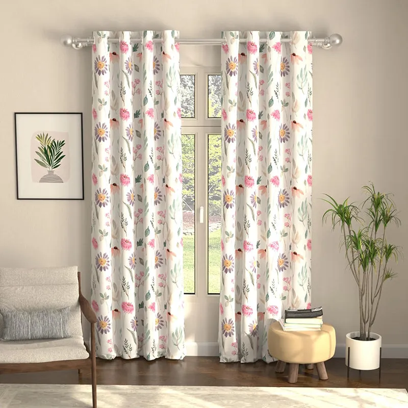 Urban Space Frost Flora Curtain (Pink) - Set Of Two media 2