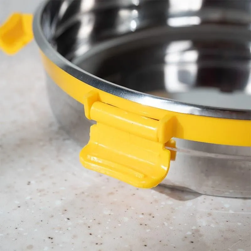 Clip Lock Lunch Box (875 mL) - Yellow & SIlver media 7