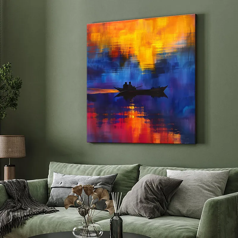 Sunset Boat Ride Poly Canvas Wall Painting media 4