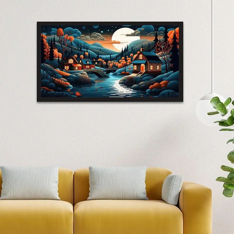 The Cloud Land Wall Painting With Frame media 1