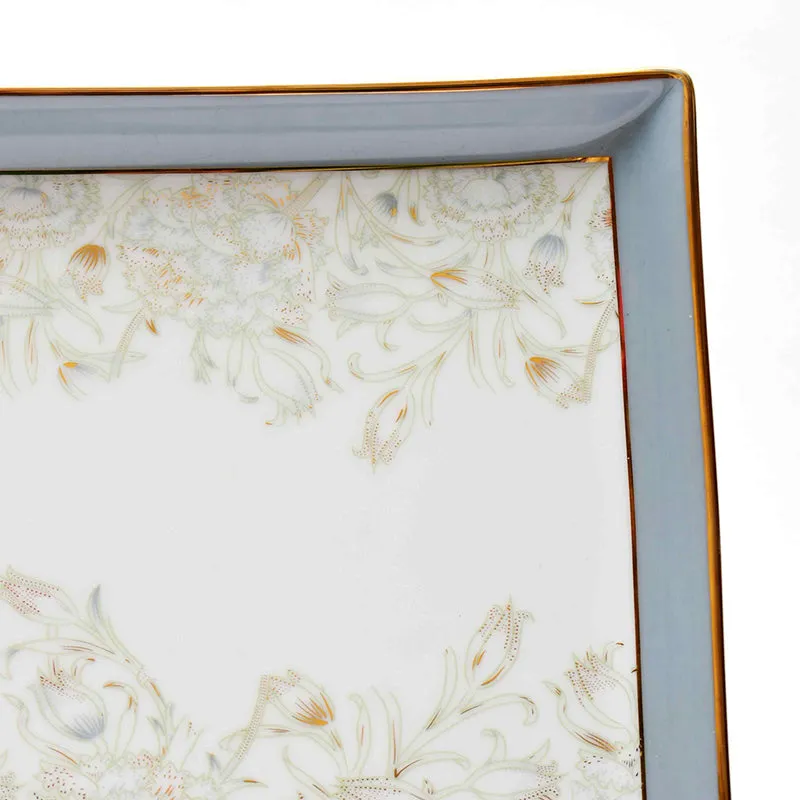 Gilded Iris Serveware Porcelain Platter - Grey media 3