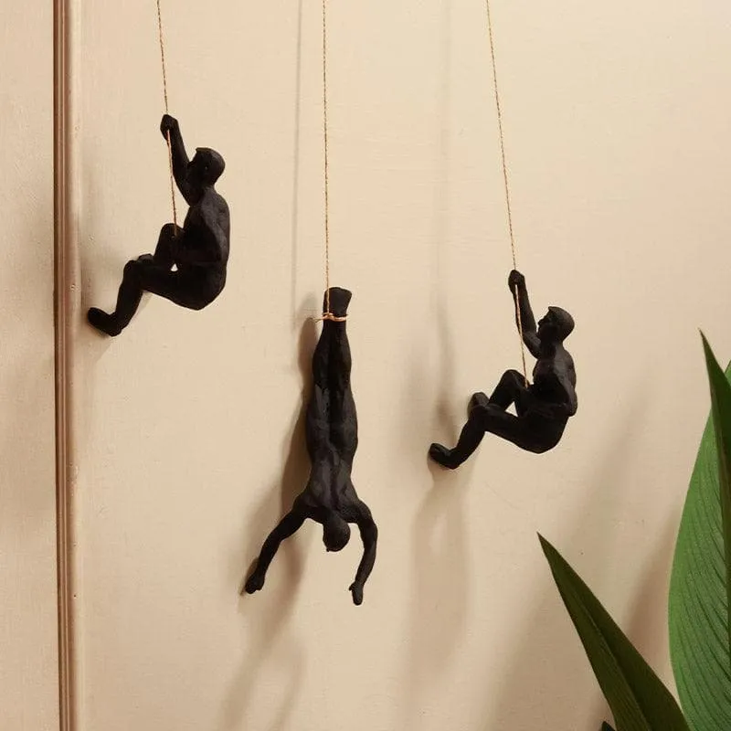 The Alpinist Resin Wall Hanging (Black) - Set Of Three media 1