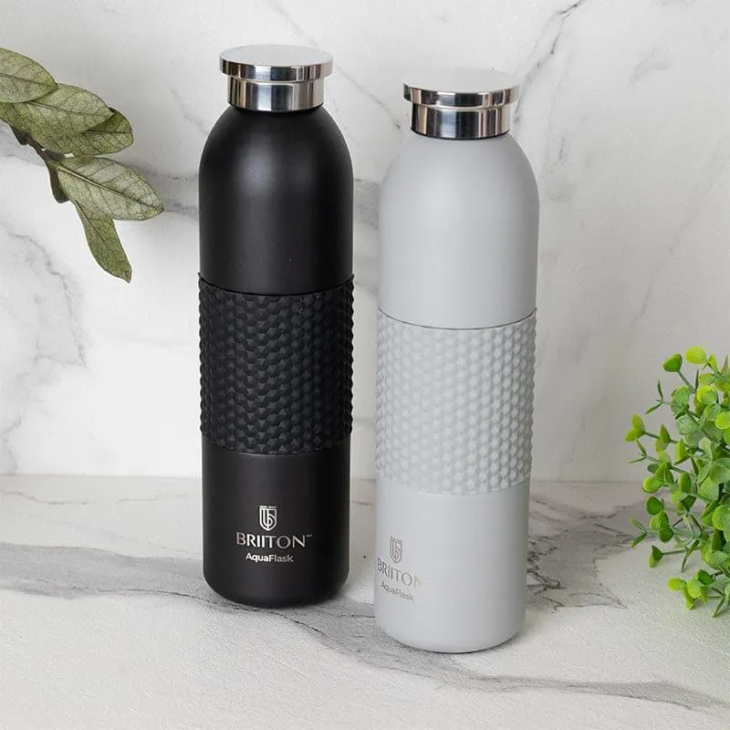 Gradient Hot & Cold Thermos Water Bottle (Black & Grey, 620 mL Each) - Set Of Two media 1